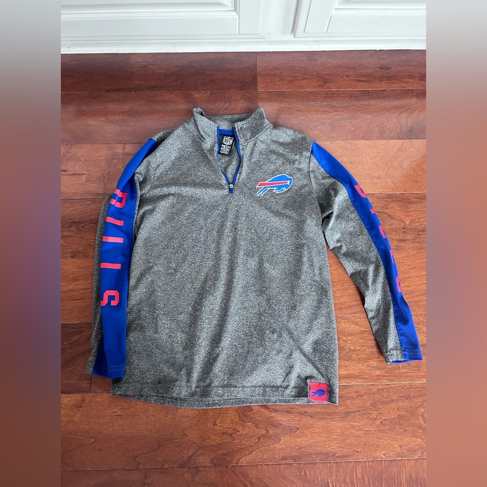 Buffalo Bills boys 3/4 zip shirt Size large 14/16 NFL team apparel
